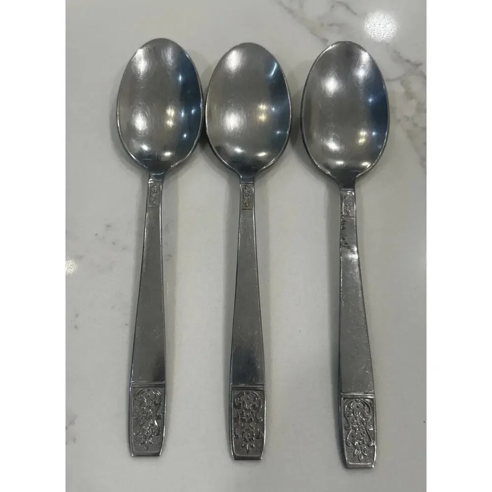 VTG Imperial MARITA Stainless Set of 3 Teaspoons 6” Flatware‎ 18/10 Silverware